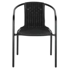JUST HOME COLLECTION - Silla para Terraza Look Ratan Negro 73x54x61 cm