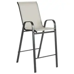 JUST HOME COLLECTION - Silla para Terraza Bar Gris Claro 73x55x124 cm