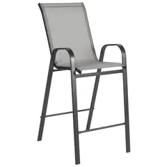 JUST HOME COLLECTION - Silla para Terraza Bar Gris Oscuro 73x55x124 cm