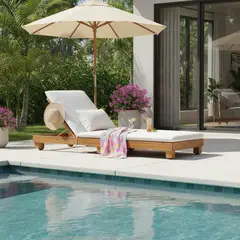 JUST HOME COLLECTION - Reposera de Madera con Cojín Maldivas