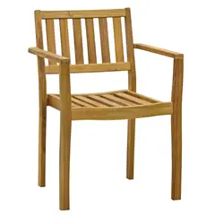 JUST HOME COLLECTION - Silla De Madera Acacia Para Terraza Natural 84x58x54 Cm