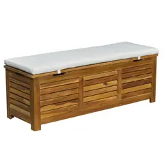 JUST HOME COLLECTION - Banco Baul de Madera con Cojín de 43x42x43 cm