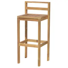 JUST HOME COLLECTION - Set 2 Sillas De Bar De Madera Para Terraza Natural 92x41.5x35 Cm