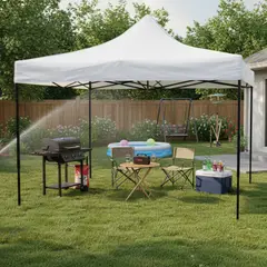 JUST HOME COLLECTION - Toldo Plegable 3x3m Protección UPF 50+ Blanco