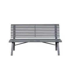 JUST HOME COLLECTION - Banco de Acero para Jardín 84.5x150.8x84.5 cm Gris