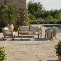 JUST HOME COLLECTION - Juego de Living de Terraza Singapur 4 Personas Gris