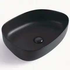 SENSI DACQUA - Lavamanos de Cerámica Rectangular 47.5x13x36.5 cm Negro Mate