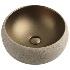 SENSI DACQUA - Lavamanos Circular Natural Cobre Mate 36.4x15.5x36.4cm