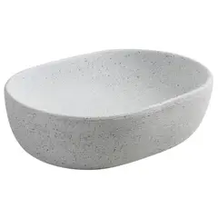 SENSI DACQUA - Lavamanos Cerámica Blanco Textura Forma Ovalada 46x13x33.2cm