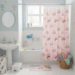 JUST HOME COLLECTION - Cortina de Baño Rainbow 178x180 cm Multicolor