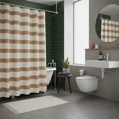 JUST HOME COLLECTION - Cortina de Baño Peva Line 178x180 Amarillo