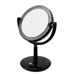 JUST HOME COLLECTION - Espejo Cosmético Redondo Negro con Aumento 5X