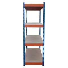 FIXSER - Estante de Metal 4 Niveles 160x183x60cm Azul y Naranja