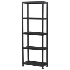 JUST HOME COLLECTION - Estante de Polipropileno 5 Niveles 61x171x31cm Negro