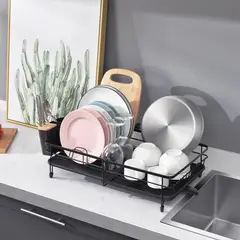 JUST HOME COLLECTION - Secaplatos de Acero 32x17.4x63 cm Negro