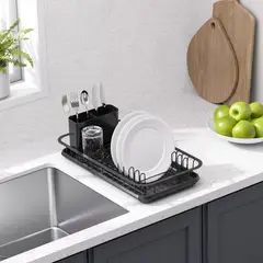 JUST HOME COLLECTION - Secaplatos de Acero 23.5x12.8x42.5 cm Negro