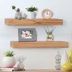 JUST HOME COLLECTION - Repisas Flotantes Set x2 60.5x6x15 cm Natural