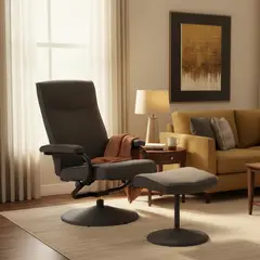 JUST HOME COLLECTION - Sillón Reclinable 1 Cuerpo con Apoyapies Gris