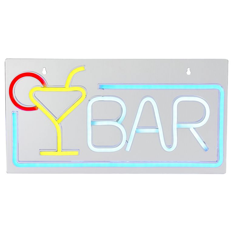 Letrero LED Neón Bar Tail Blanco 5.5 W 2x22 cm