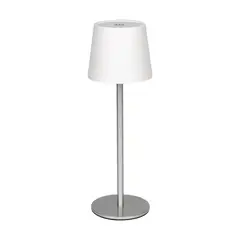 JUST HOME COLLECTION - Lámpara de Mesa Tina Recargable Gris/Plata 1.9 W 9x27.5 cm