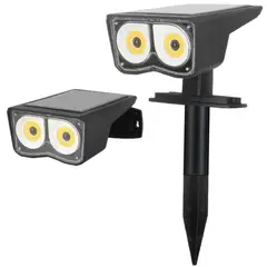 JUST HOME COLLECTION - Estaca Solar con Sensor Negro 3 W IP65 150 lm Luz Fría