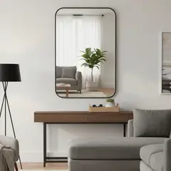 JUST HOME COLLECTION - Espejo Decorativo Foggia 60x90 cm Negro