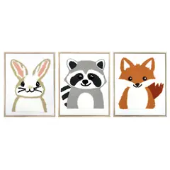 JUST HOME COLLECTION - Set 3 Cuadros Infantiles Animal 28x35cm
