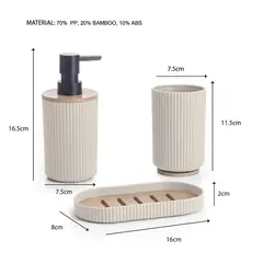 JUST HOME COLLECTION - Set 3 Piezas Accesorios de Baño Ensemble Negro