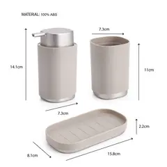 JUST HOME COLLECTION - Set 3 Piezas Accesorios de Baño Taupe