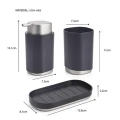 JUST HOME COLLECTION - Set 3 Piezas Accesorios de Baño Negro