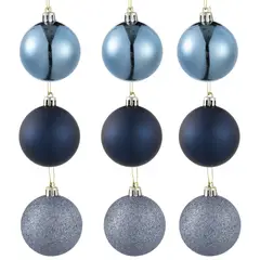 DEAR SANTA - Set de 9 Esferas Azules 6 cm Illusion