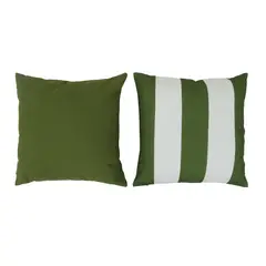 JUST HOME COLLECTION - Set x2 Cojines de Exterior Rayas 45x45 cm Verde