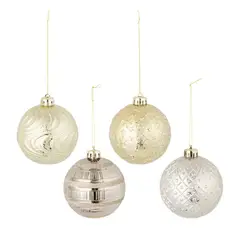 DEAR SANTA - 4 Esferas de Navidad Dorado 8cm