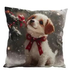 DEAR SANTA - Cojín Navideño Perro con LED