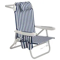 KLIMBER - Silla Playa Aluminio 2 en 1 Azul 63x81x104 cm