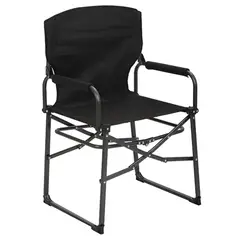 KLIMBER - Silla Camping Plegable Director 57x90x50 cm Negro