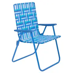 KLIMBER - Silla Playa Plegable con Cintas 64x94x62 cm Azul