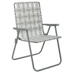KLIMBER - Silla Playa Plegable con Cintas 64x94x62 cm Gris