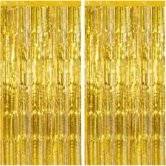 JUST HOME COLLECTION - Cortina para Fiesta Color Plateado/Dorado