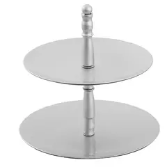 JUST HOME COLLECTION - Soporte para Postres 2 Niveles Plateado Navidad