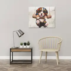 JUST HOME COLLECTION - Canvas Perro en Columpio 50x40 cm