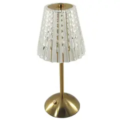 JUST HOME COLLECTION - Lámpara de Mesa LED Touch USB 2 Amarillo/Dorado 13x13 cm