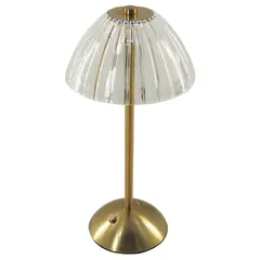 JUST HOME COLLECTION - Lámpara de Mesa LED Touch USB 3 Amarillo/Dorado 15x15 cm