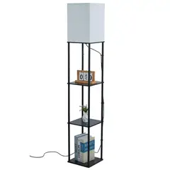 JUST HOME COLLECTION - Lámpara de Pie Torva 1L E27 Negro/Blanco 26x157.5 cm