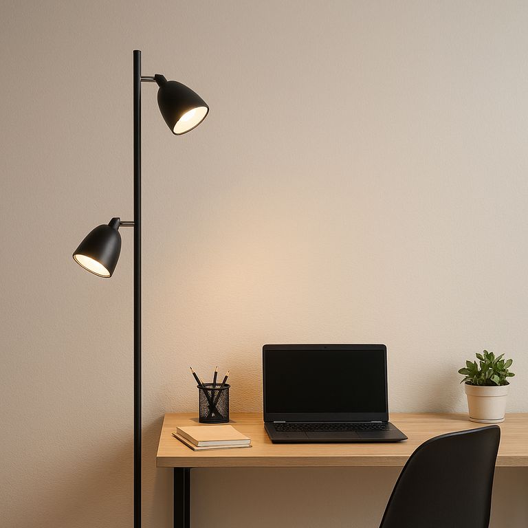 Lámpara de Pie Trier 2L GU10 Negro 21x154 cm