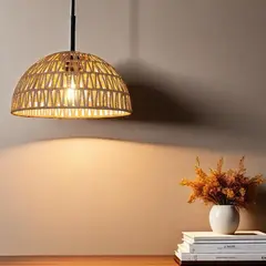 JUST HOME COLLECTION - Lámpara Colgante de Techo 1 Luz Hening Negra