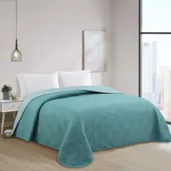 JUST HOME COLLECTION - Cubrecama Bicolor 2 Plazas Color Verde