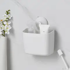 JUST HOME COLLECTION - Organizador para baño multiusos con succión 17.3x8.6x15.2cm