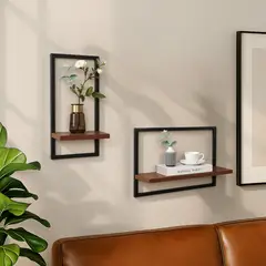 JUST HOME COLLECTION - Set x2 Repisas Decorativas 35.5x40x12.2cm Marrón