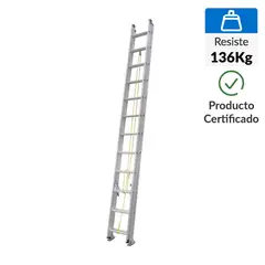 UBERMANN - Escalera Telescópica de Aluminio 24 Pasos 136Kg